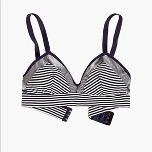 Cotton-Modal Kerri Longline Bralette in Stripe Mix